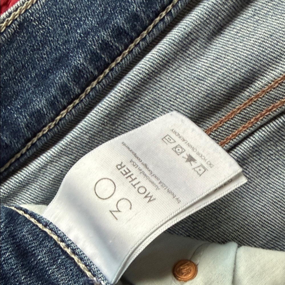 MOTHER Insider Crop Step Chew Jeans - Light Wash Blue - Picture 2 of 5